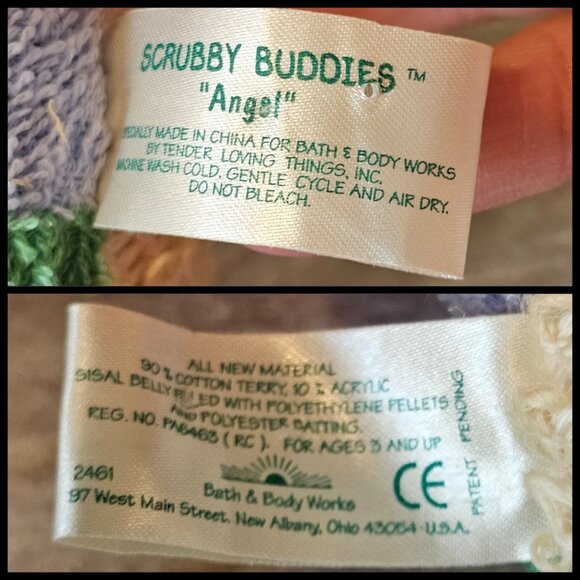 VTG 90s Bath & Body Works Scrubby Buddies Angel Fish Rainbow Striped‎ Terrycloth - Picture 5 of 5